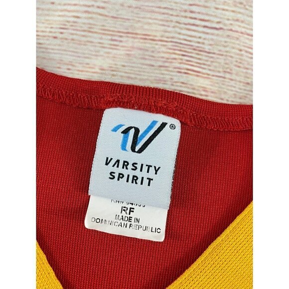 Varsity Spirit Red Cheerleading Cap Sleeve Embellished Top - YXL - Picture 4 of 10